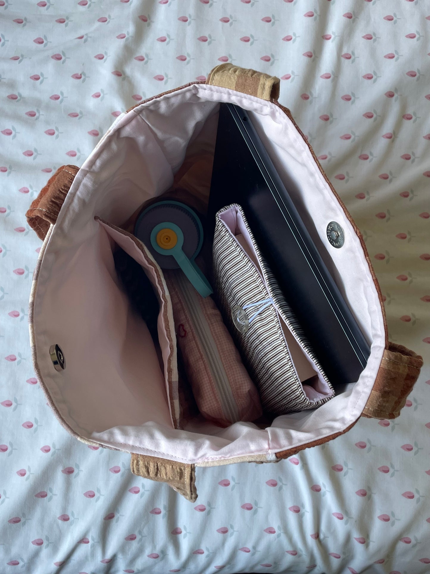 Brown Plaid Everyday Tote Bag