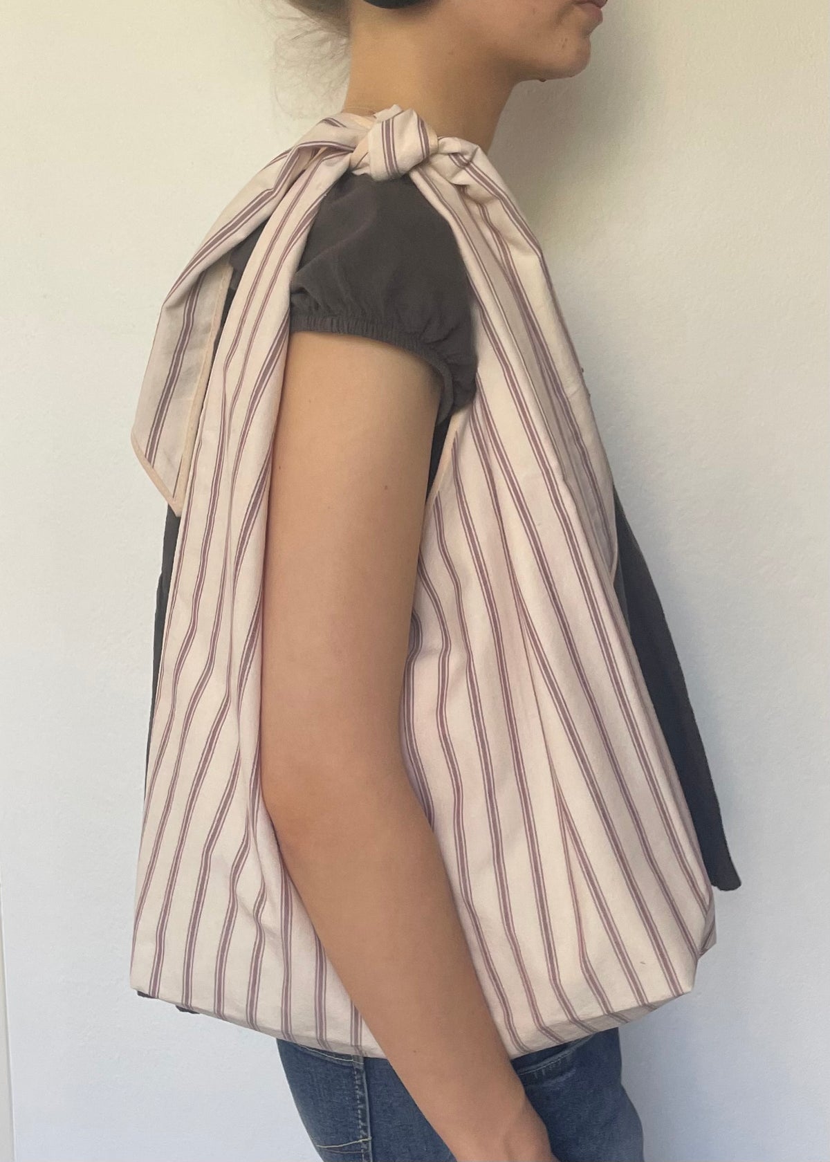 Mulberry Stripe Slouchy Bag