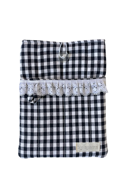 Gingham Book Sleeve with Pocket
