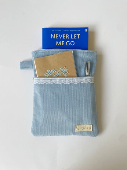 Powder Blue Book Sleeve with Pocket