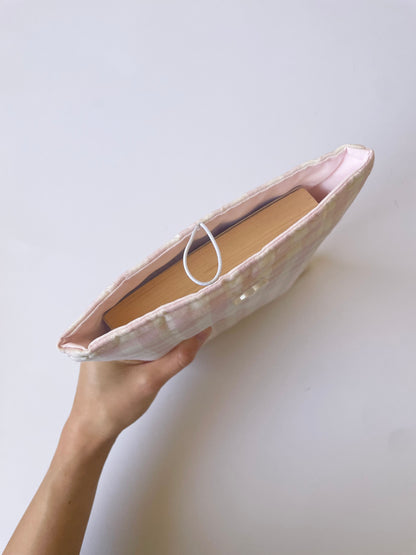 Pink Gingham Book Sleeve