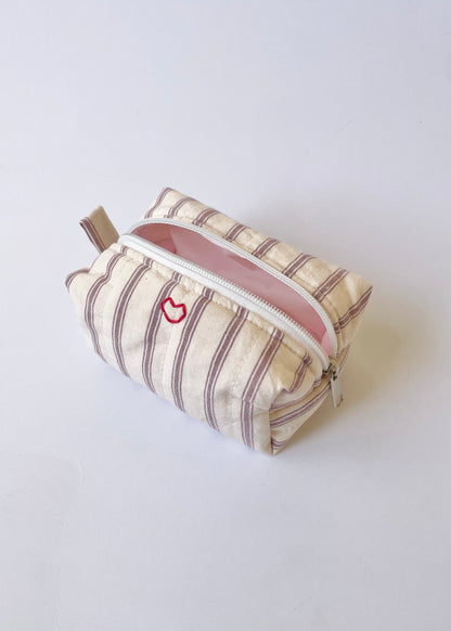 Mulberry Stripe Mini Makeup Bag