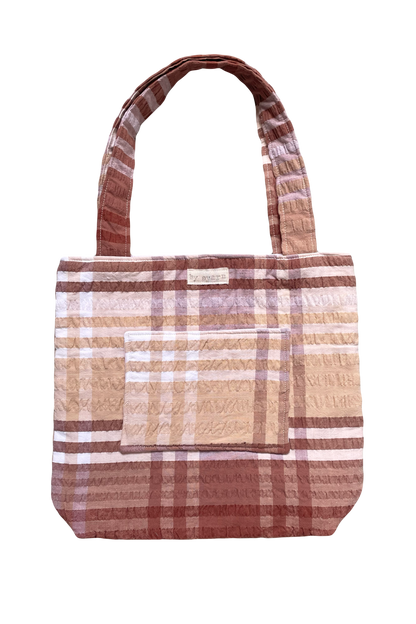 Brown Plaid Everyday Tote Bag