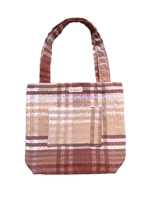 Brown Plaid Everyday Tote Bag