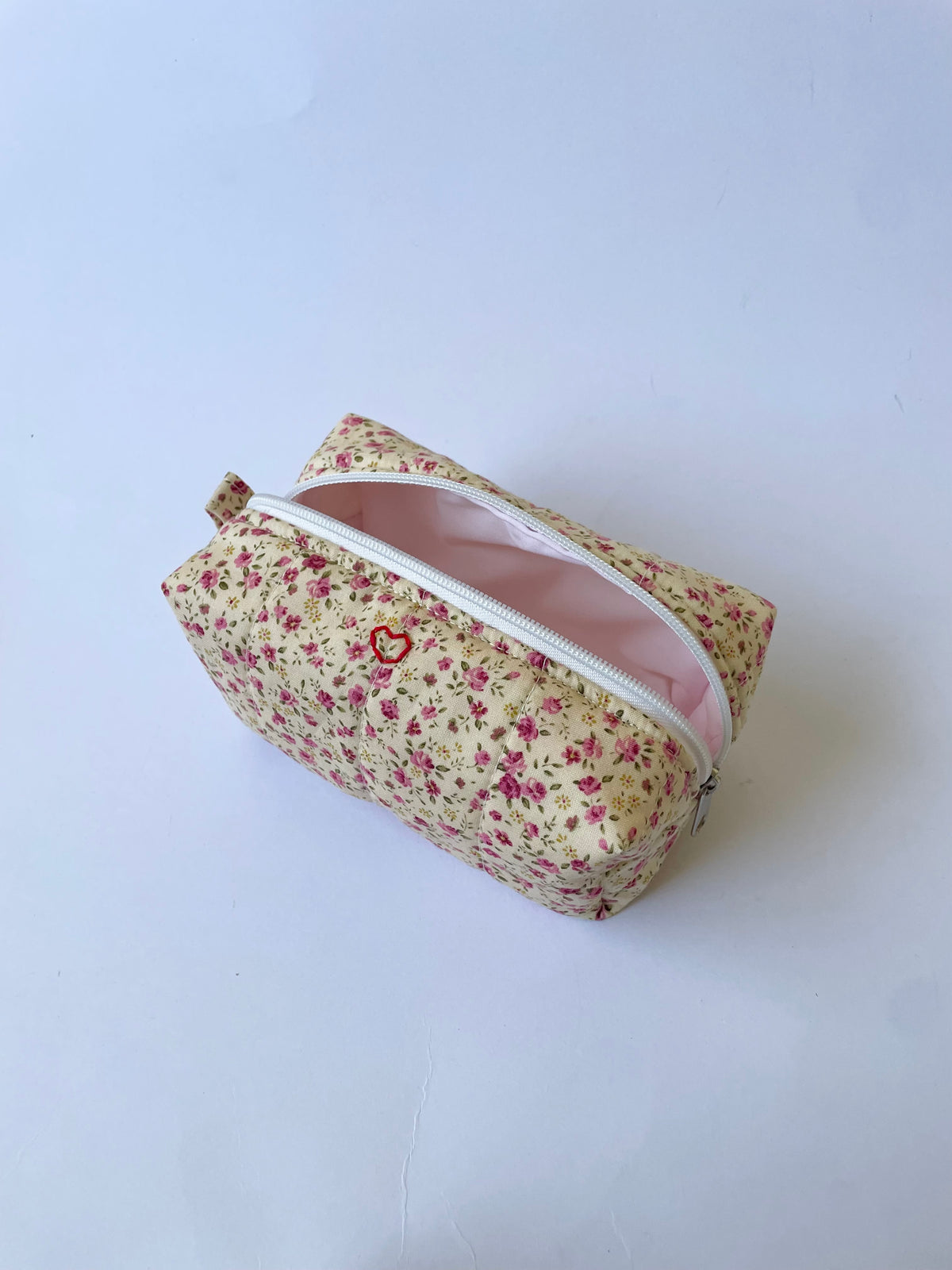 Pink Floral Makeup Bag