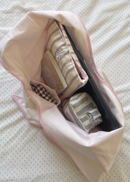 Pink Striped Slouchy Bag