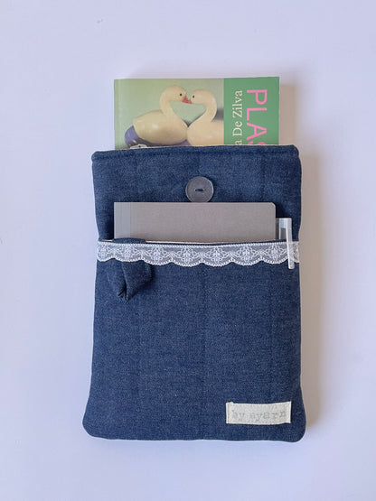 Denim Book Sleeve with Pocket