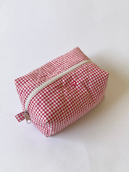 Red Gingham Jumbo Makeup Bag