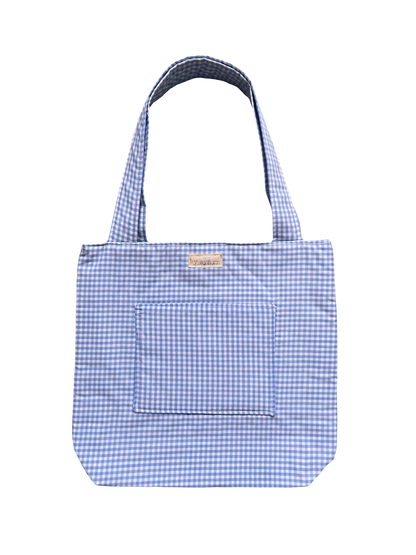Blue Gingham Everyday Tote Bag