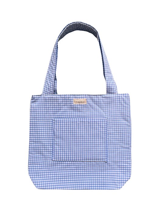 Blue Gingham Everyday Tote Bag