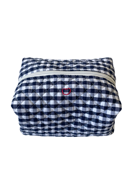 Gingham Jumbo Makeup Bag