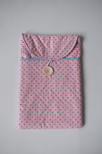 ピンクチェック柄の大型ブックスリーブ