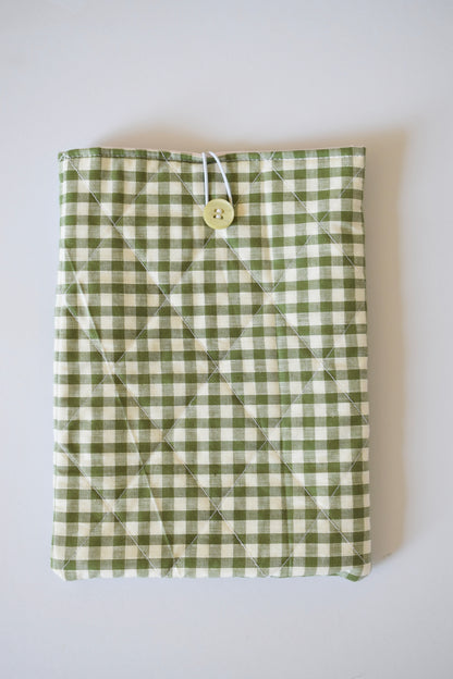 Sage Gingham Book Sleeve
