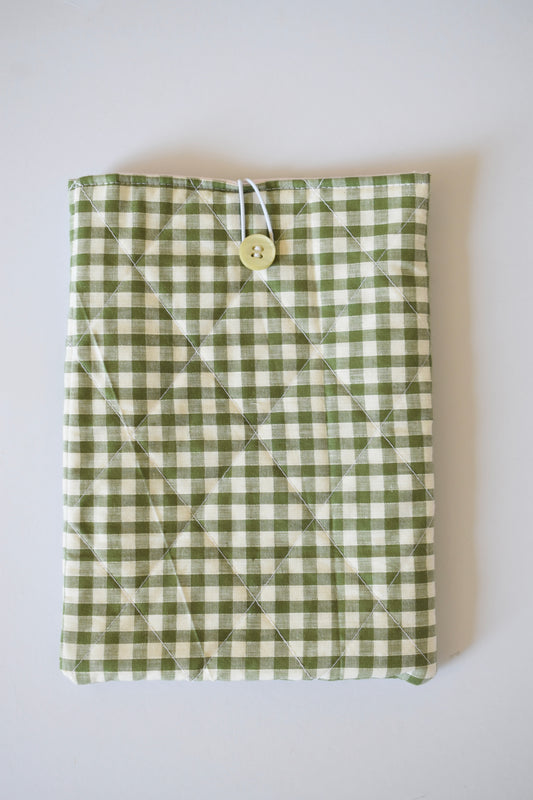 Sage Gingham Book Sleeve