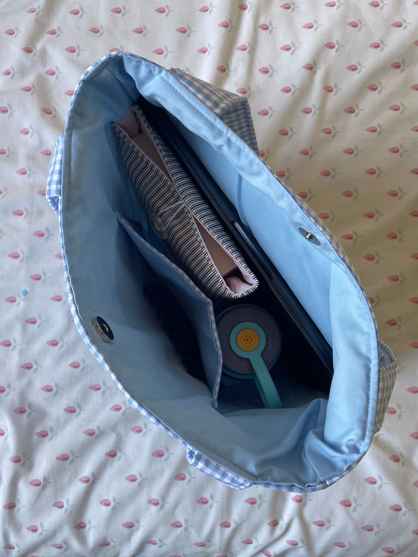 Blue Gingham Everyday Tote Bag