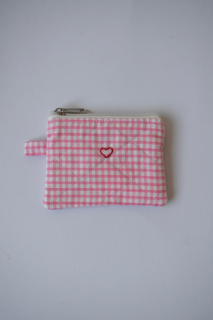 Pink Gingham Mini Pouch