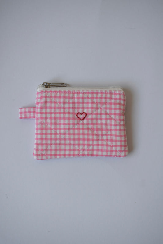 Pink Gingham Mini Pouch
