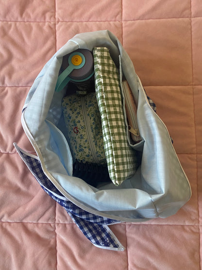 Blue Picnic Slouchy Bag