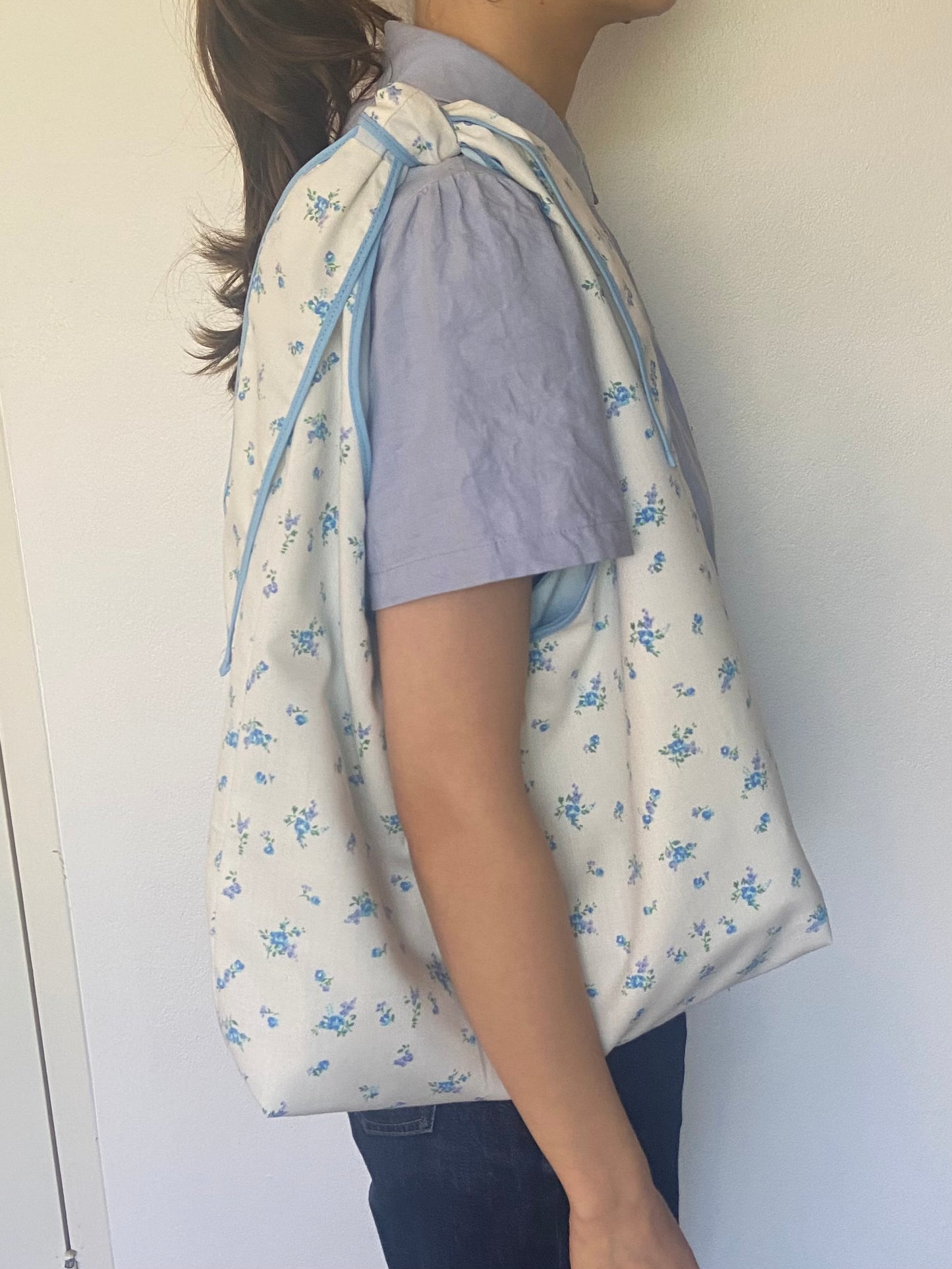 Blue Floral Slouchy Bag