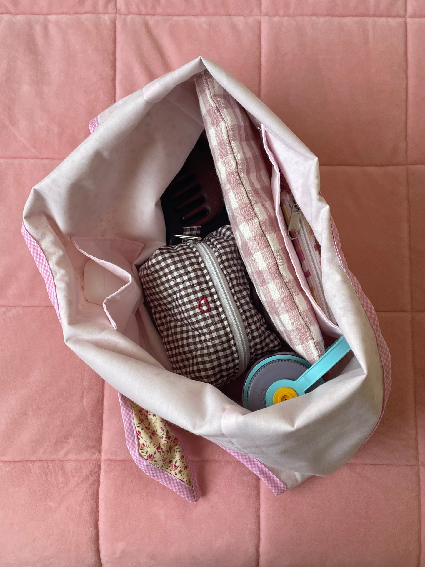 Pink Floral Slouchy Bag