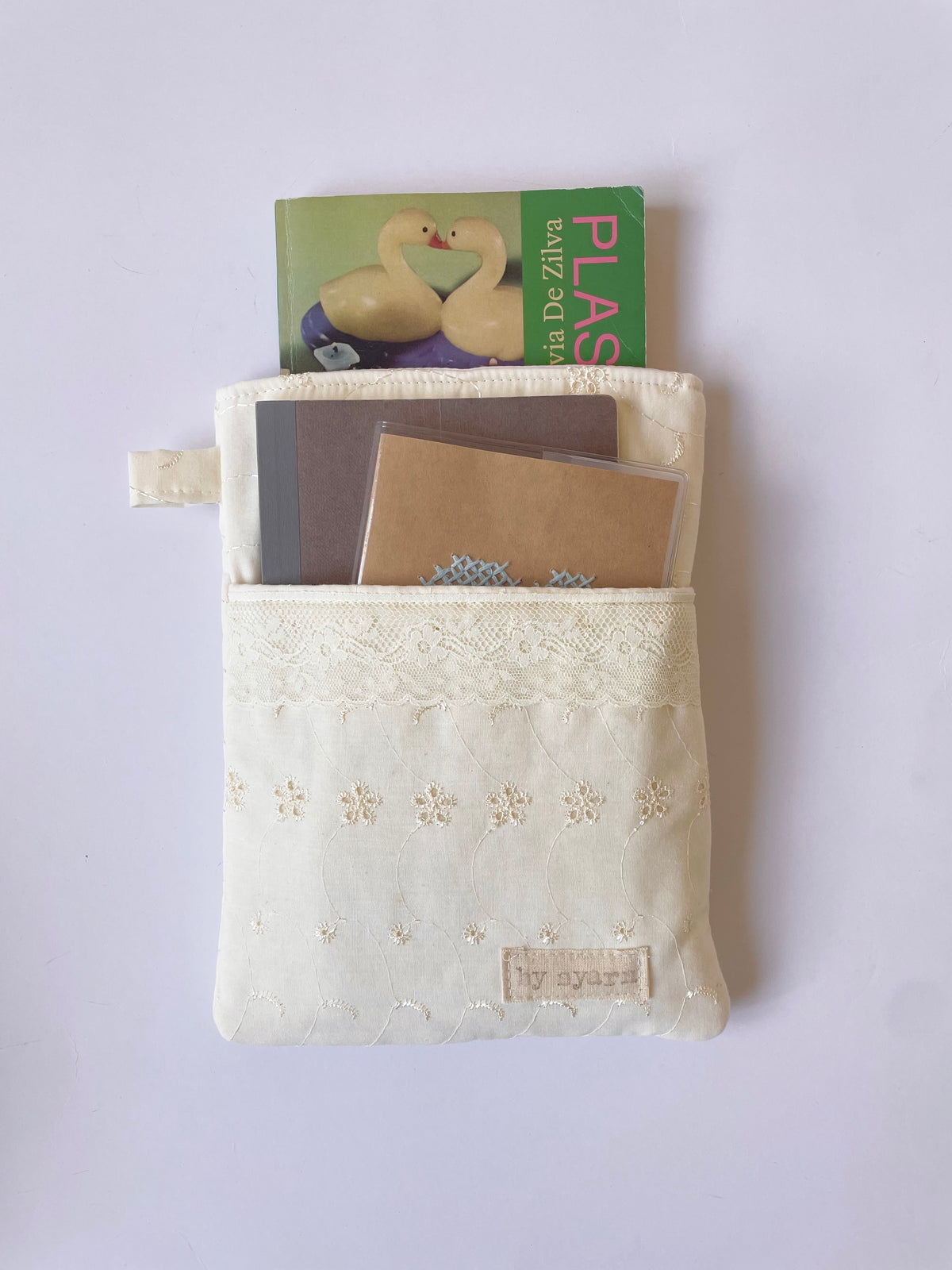 Whipped Cream Book Sleeve with Pocket