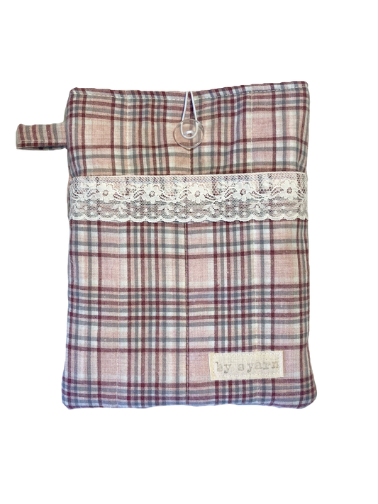 Mulberry Check Book Sleeve with Pocket