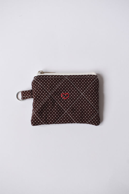 Brown Polka Mini Pouch