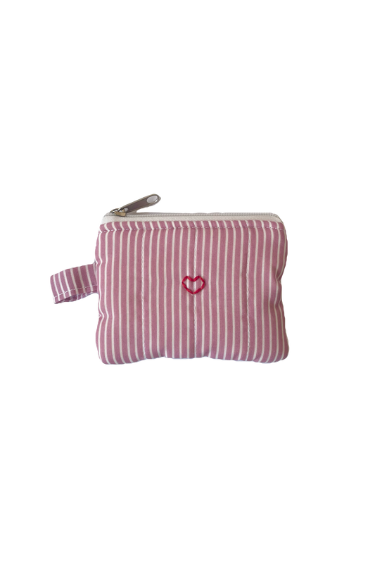 Pink Stripe Mini Pouch