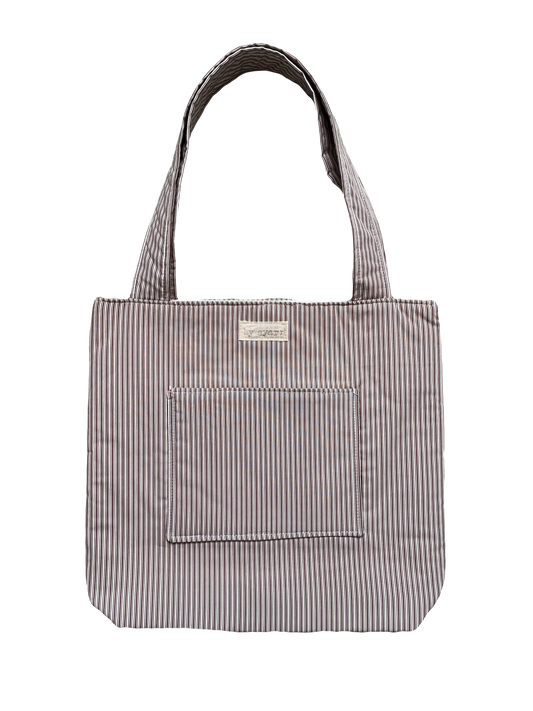 Brown Stripe Everyday Tote Bag