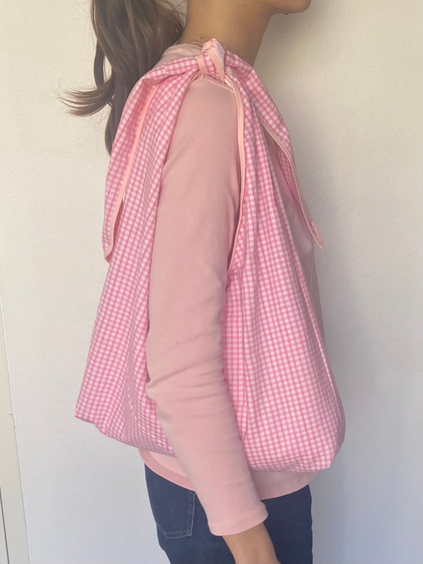 Pink Gingham Slouchy Bag