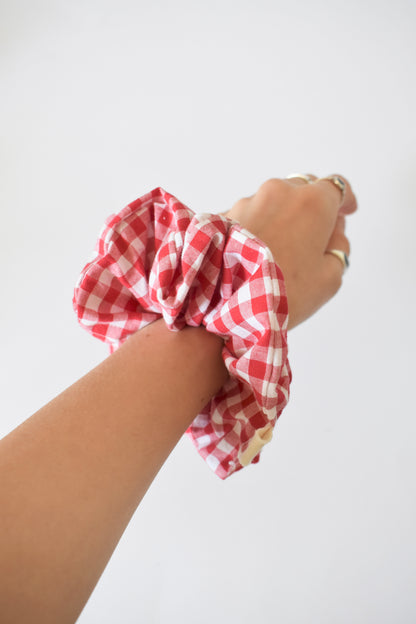 Red Gingham Scrunchie