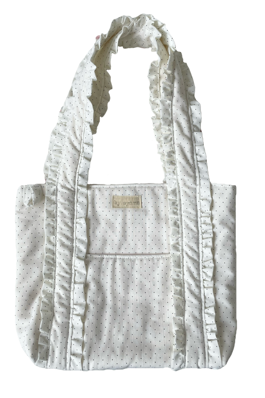 Polka Dot Frilly Tote