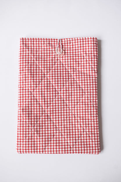 Red Gingham Large Book Sleeve