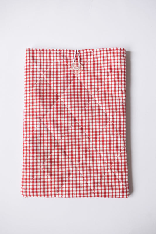 Red Gingham Large Book Sleeve