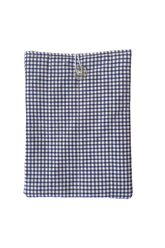 Navy Gingham Book Sleeve