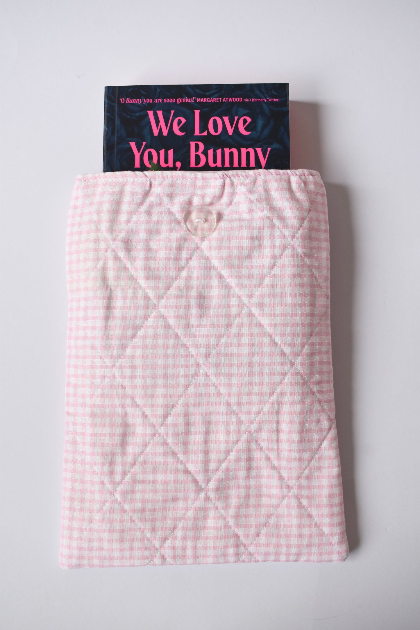Pink Gingham Large Book Sleeve