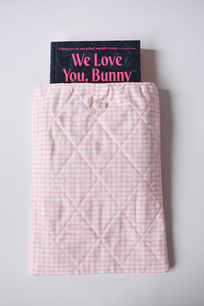 Pink Gingham Large Book Sleeve