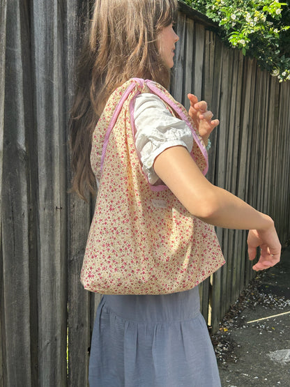 Pink Floral Slouchy Bag