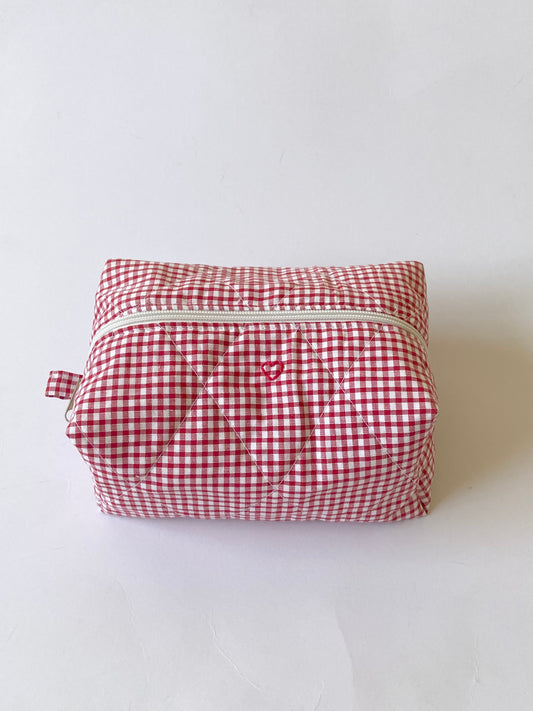 Red Gingham Jumbo Makeup Bag