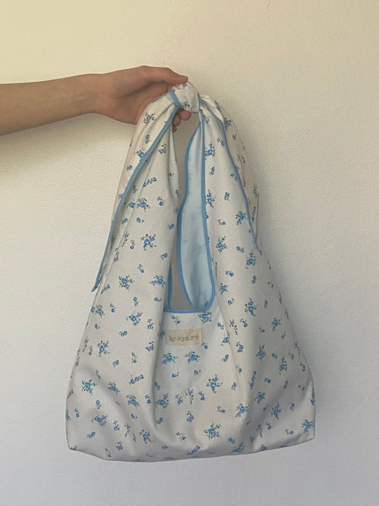 Blue Floral Slouchy Bag