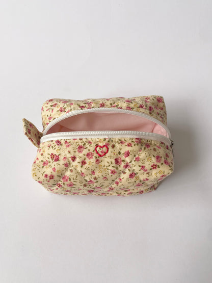 Pink Floral Mini Makeup Bag