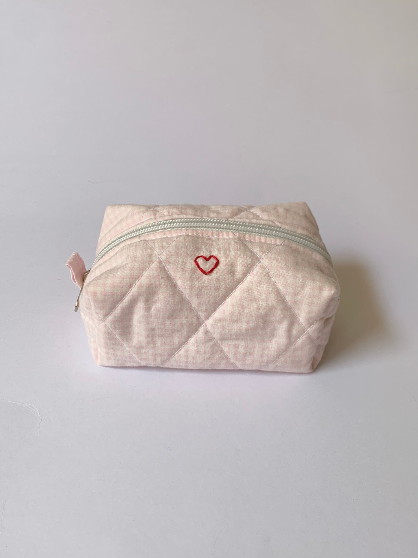 Pink Gingham Mini Makeup Bag