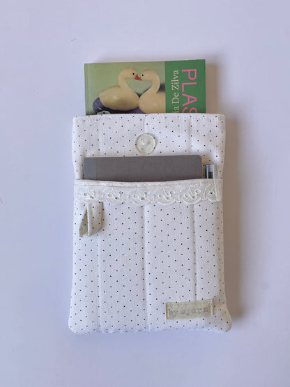 Polka Dot Book Sleeve with Pocket