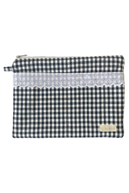 Gingham Laptop Sleeve with Pocket