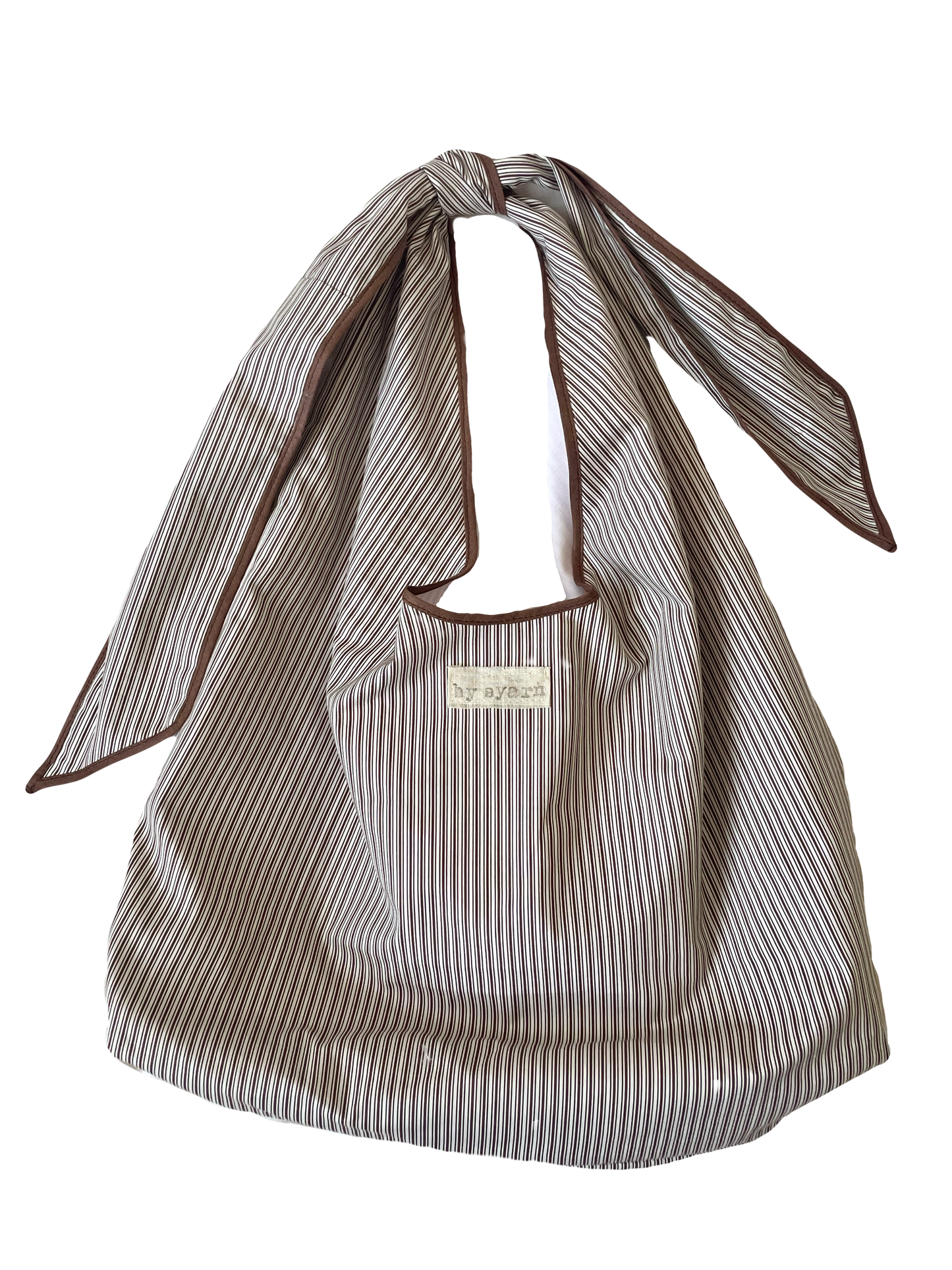 Brown Stripe Slouchy Bag