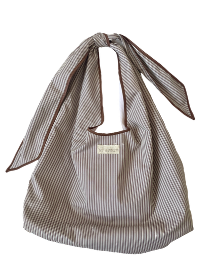 Brown Stripe Slouchy Bag