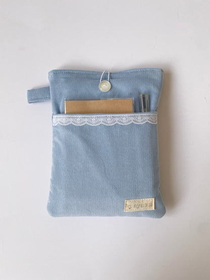 Powder Blue Book Sleeve with Pocket