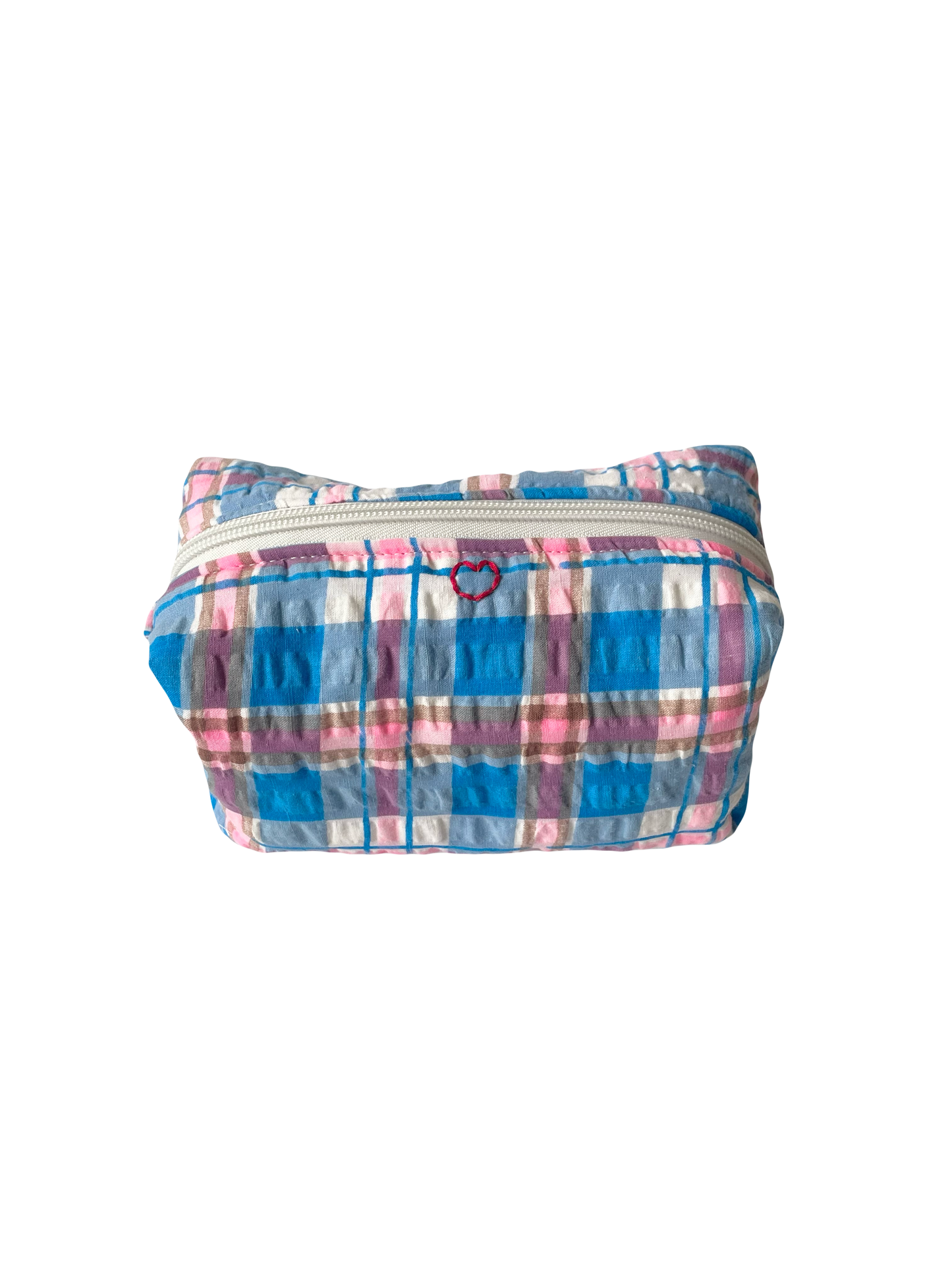 Berry Plaid Makeup Bag
