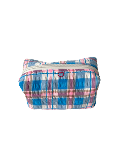Berry Plaid Makeup Bag