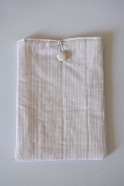 Pink Linen Stripe Book Sleeve